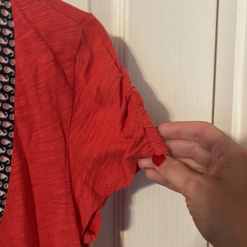 Anthropologie Meadow Rue red Henley - Picture 3 of 5